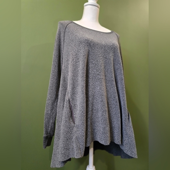 Aerie Just Add Leggings Gray Knit Sweater With Pockets - Picture 2 of 8